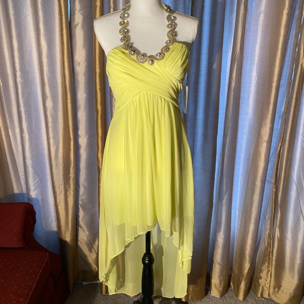 Formal Yellow and silver tone beading/stones